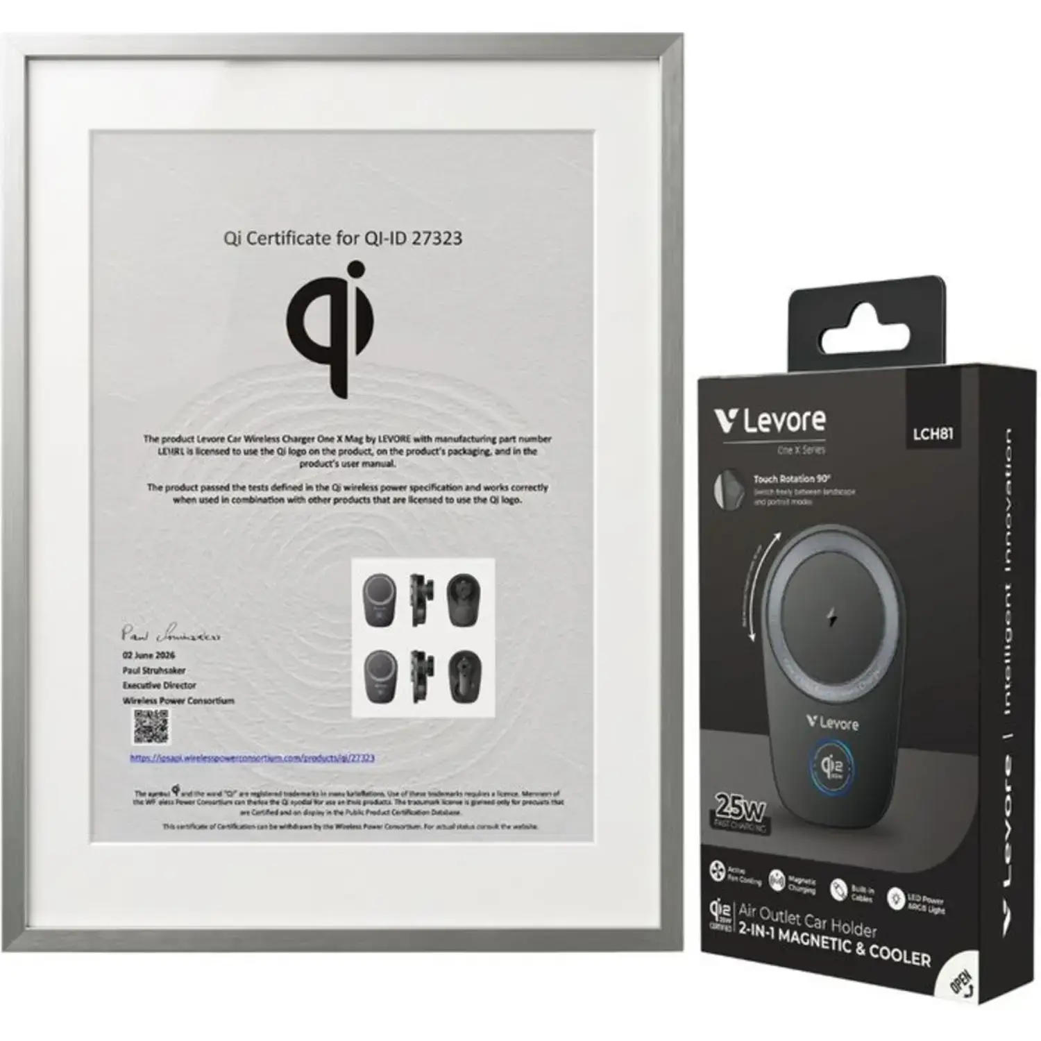 Levore One X Series Magnetic Wireless Charging Car Holder Black – LCH81 - Image 7