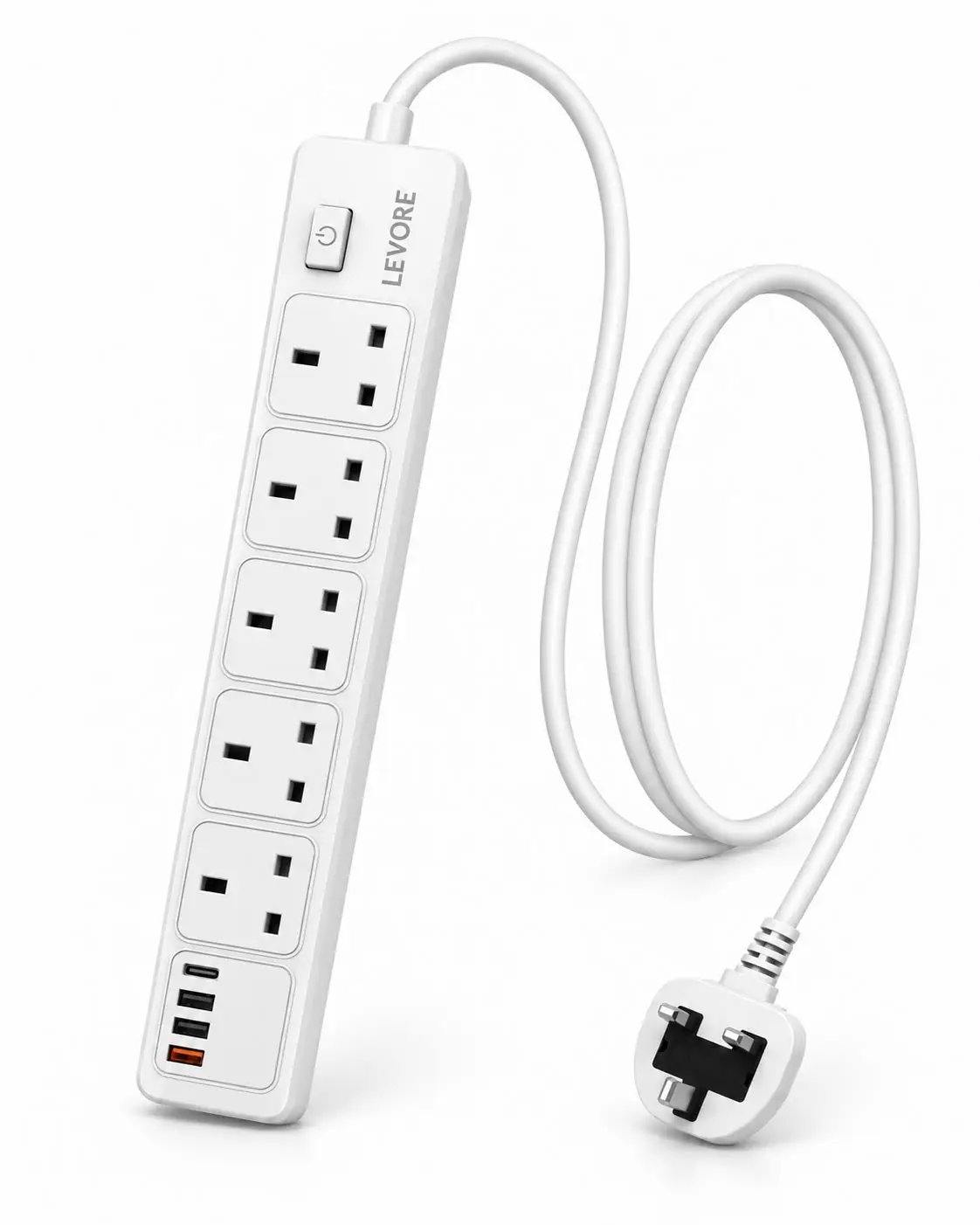 LEVORE POWER SOCKET 5AC OUTLET, 4USB PORTS LGE141