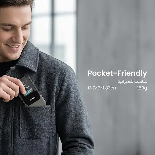 Green Lion 5G/4G MiFi Router, 6 GHz Portable WiFi, ESIM & Nano SIM Card Slot, Pocket-Sized Wi-Fi 6 Wireless - Image 9