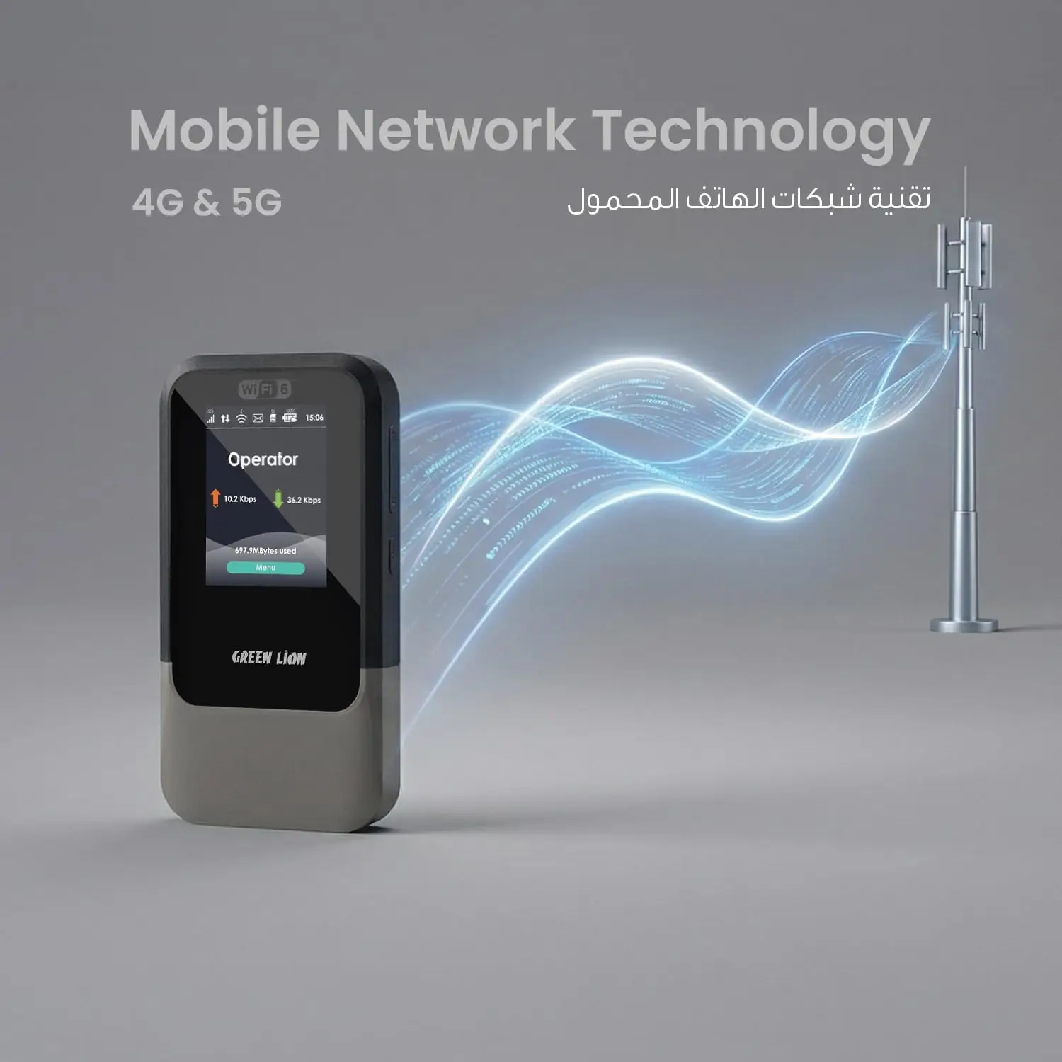 Green Lion 5G/4G MiFi Router, 6 GHz Portable WiFi, ESIM & Nano SIM Card Slot, Pocket-Sized Wi-Fi 6 Wireless - Image 6