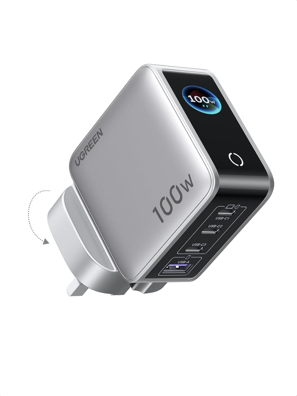 UGREEN Nexode Pro 100W USB Charger Type C with Smart Display, 4 Ports