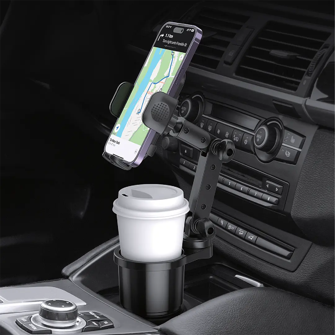 Green Lion 2-In-1 Flexgrip Car Cup Holder & Phone Mount - Black - Image 3