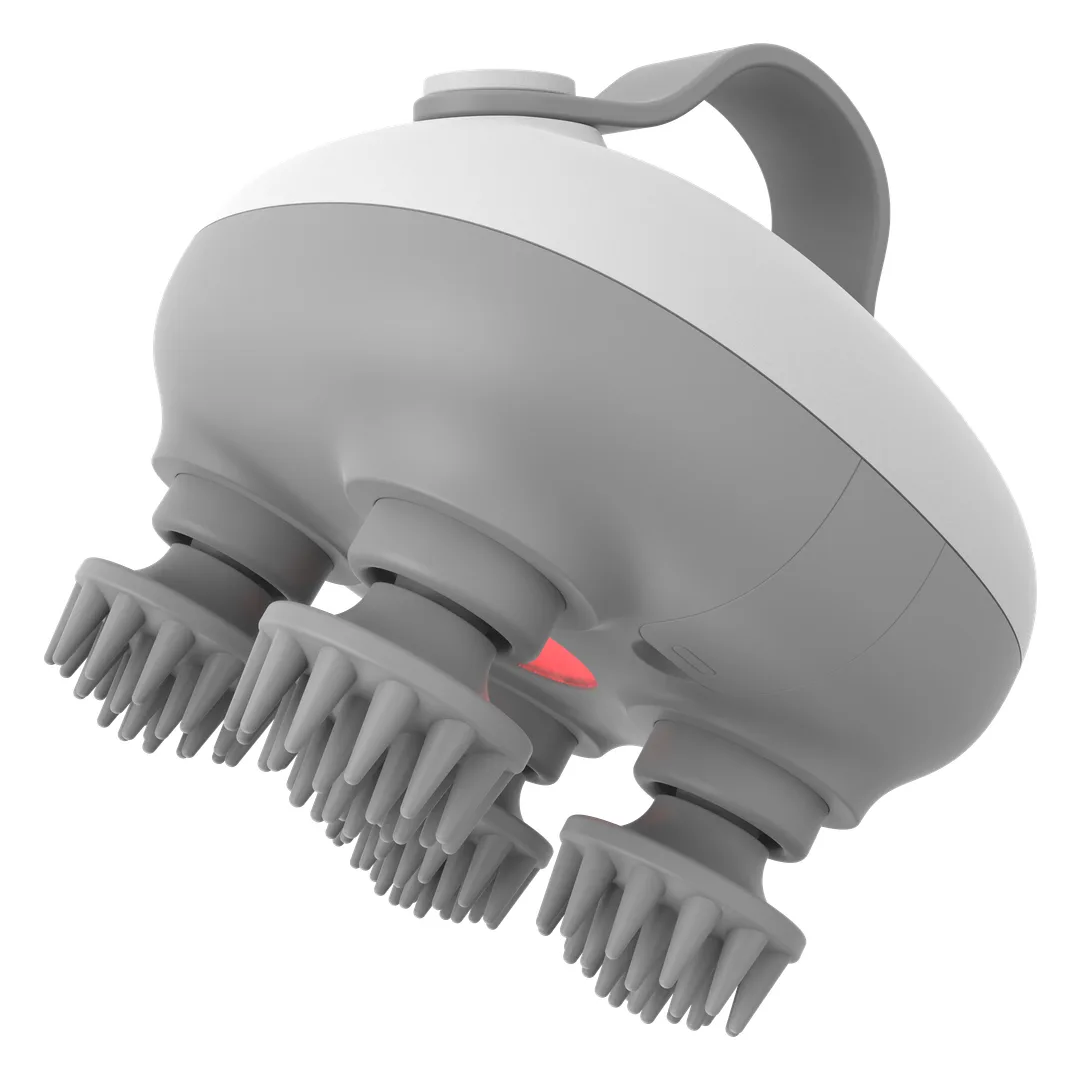 Green Lion Scalp Massager with 360° Detachable Heads - Grey