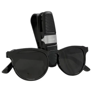 Green Lion Visor Guard Car Sunglasses Holder - Black