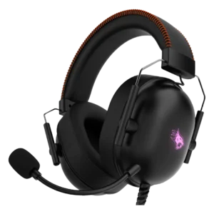 Porodo Gaming Aloma Wired Headphones with Soft Over-Ear Foam Pads - Black