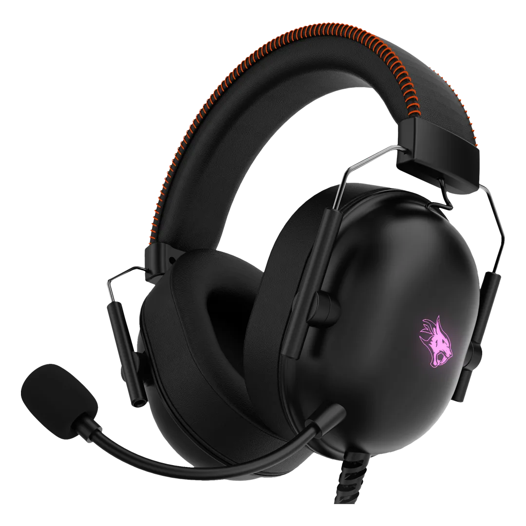 Porodo Gaming Aloma Wired Headphones with Soft Over-Ear Foam Pads - Black