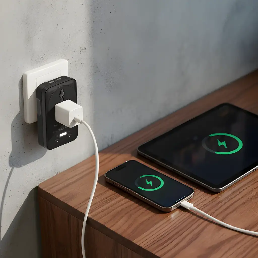 Porodo Velocitas Universal AC Wall Socket - Black - Image 4