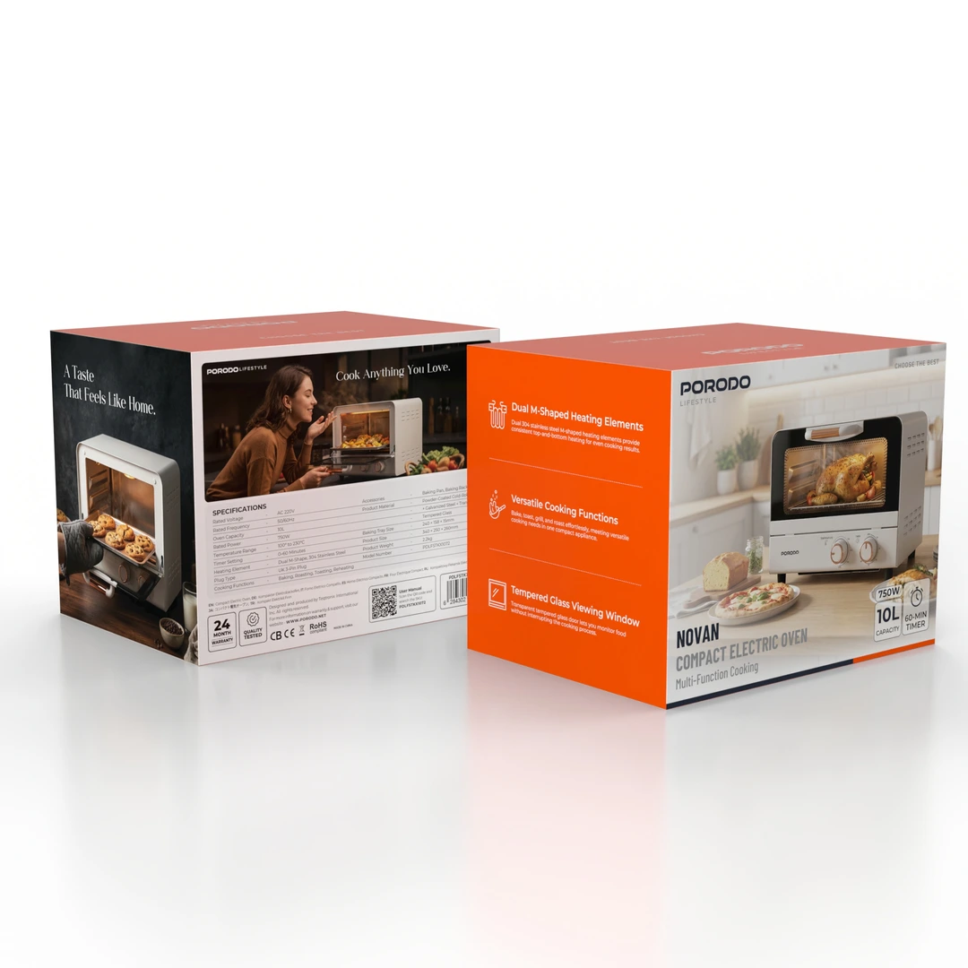 Porodo Lifestyle Novan Compact Electric Oven with Multi-Function Cooking - Beige - Image 5