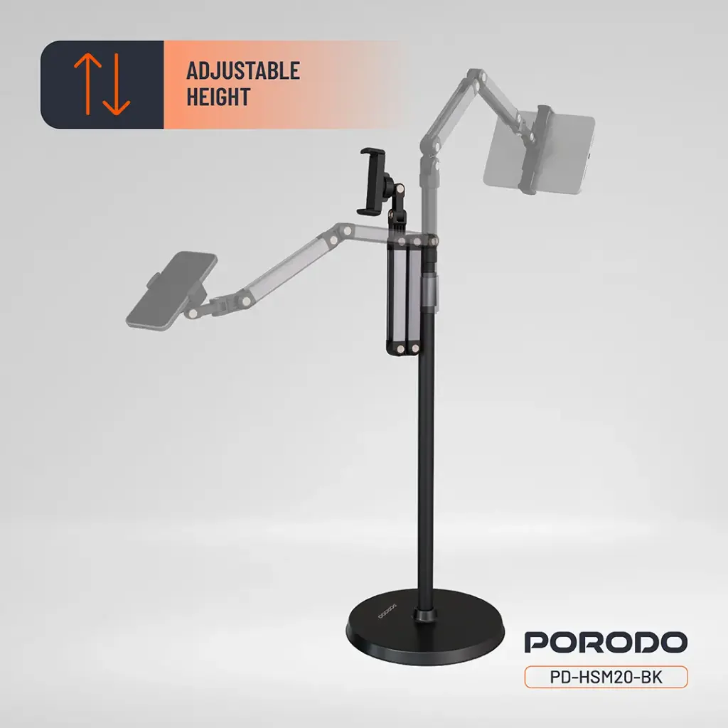 Porodo Phone & Tablet Floor Stand - Black - Image 4