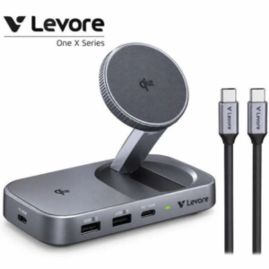 Levore LHC311 7-in-1 Docking Station with Qi2 15W Magnetic Wireless Charging, 100W PD, 4K@60Hz HDMI, USB-C Hub for
