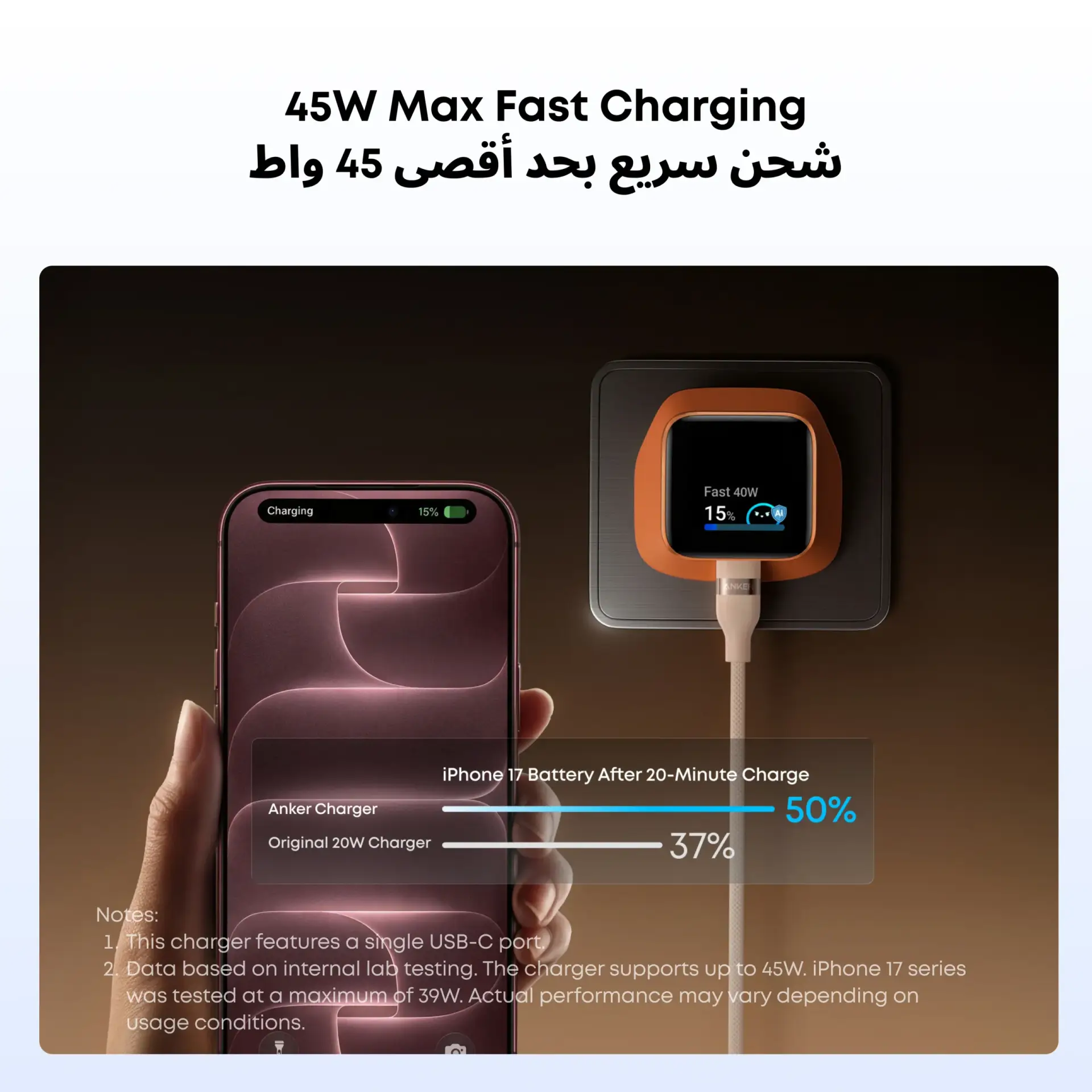 Anker Nano Charger(45W, Smart Display) - Image 4